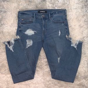Express Raw Hem Jeans